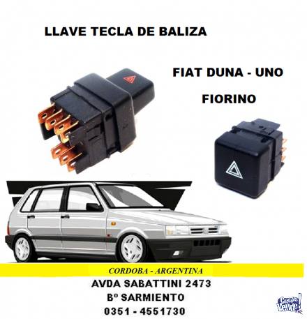 TECLA DE BALIZA FIAT UNO - DUNA - FIORINO - 147