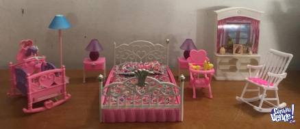 Barbie set  completo habitación con cuna bebe