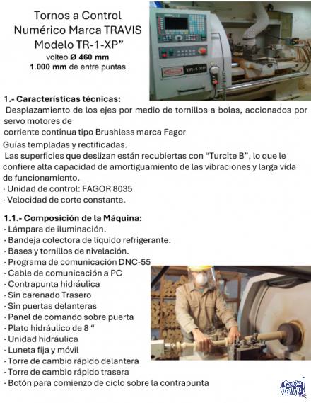 Torno Control Numérico Marca TRAVIS, Modelo TR-2-XP Año 20