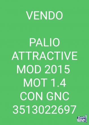 Fiat Palio mod 2015 Con GNC