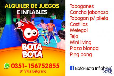 Alquiler Castillos Inflables Cancha Jabonosa Tobogan Pileta