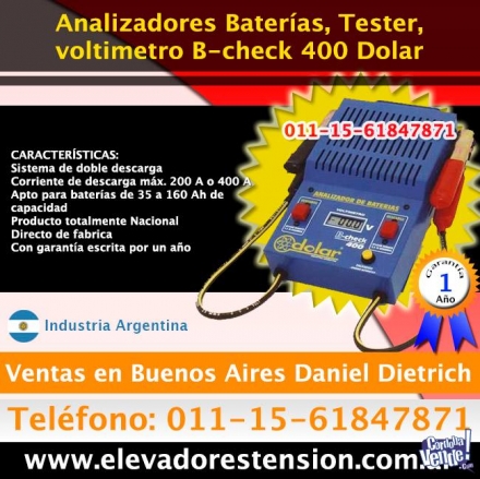 Analizadores de baterias :: Dolar Tfno 011-1561847871 en Argentina Vende