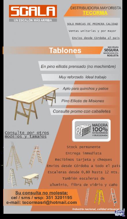 Tablon prensado en pino elliotis primera calidad SCALA