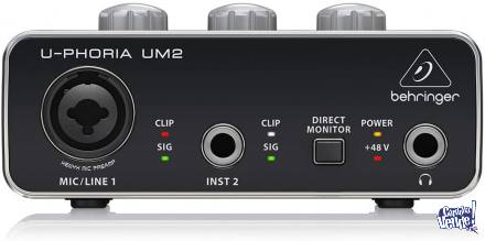 placa de audio um2 behringer interfaz de audio grabación