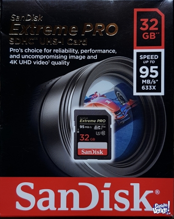 SANDISK EXTREME PRO 32GB SDHC 95MBS NUEVA EN CAJA