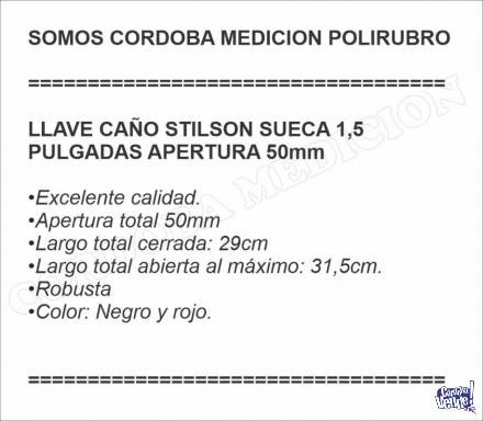 LLAVE CAÑO STILSON SUECA 1,5 PULGADAS APERTURA 50mm