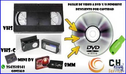 PASAJE VHS VHS-C 8MM y Mini DV en Argentina Vende