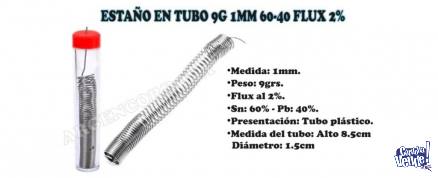 ESTAÑO EN TUBO 9G 1MM 60-40 FLUX 2%