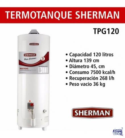 Termotanque a Gas Sherman TPGP120 120Lt