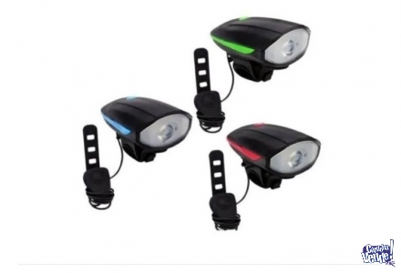 Luz Delantera (3 Modos) y Bocina Bicicleta 250 Lumens (Recargable USB)