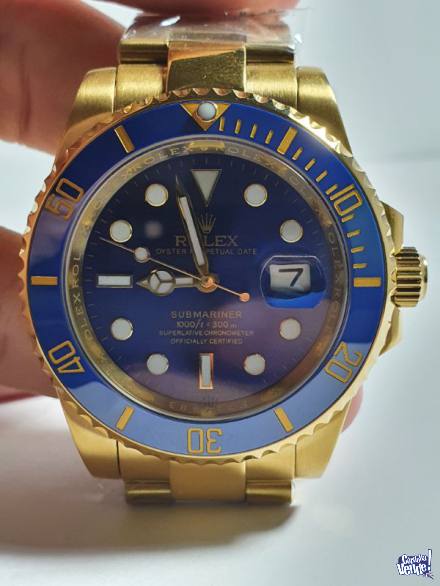 Reloj Rolex Submariner Date 40 mm Dial Azul Full Dorado Auto