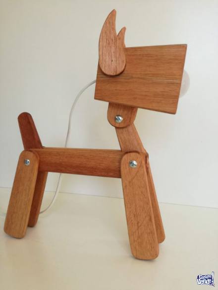 Velador de madera perro articulado