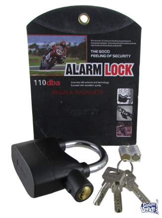 Candado con Alarma Moto Bici Puerta Reja 110 db Seguridad