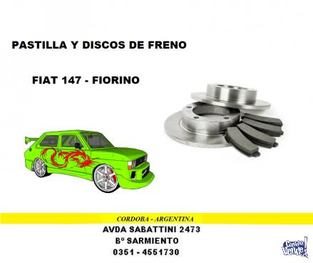 DISCO Y PASTILLAS DE FRENO FIAT 147 - FIORINO