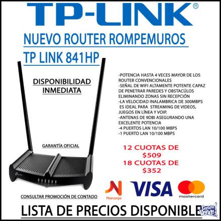 Router 4P TP-LINK WR841HP N300 High Power Rompe Muros 2X9DBI en Argentina Vende
