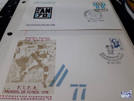 2 sobres Argentina Mudial del 78- agosto 77/ EAM 78, con est