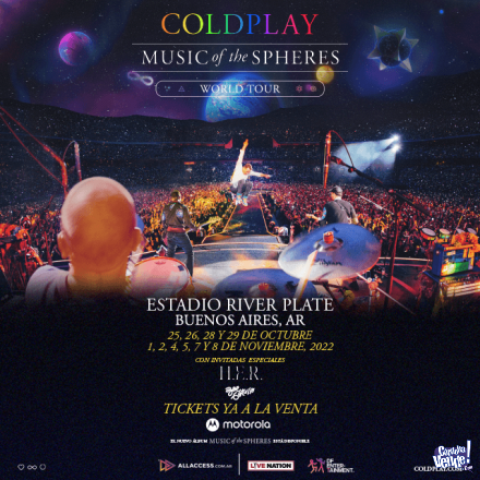 2 entradas campo vip Coldplay 5/11 en Argentina Vende