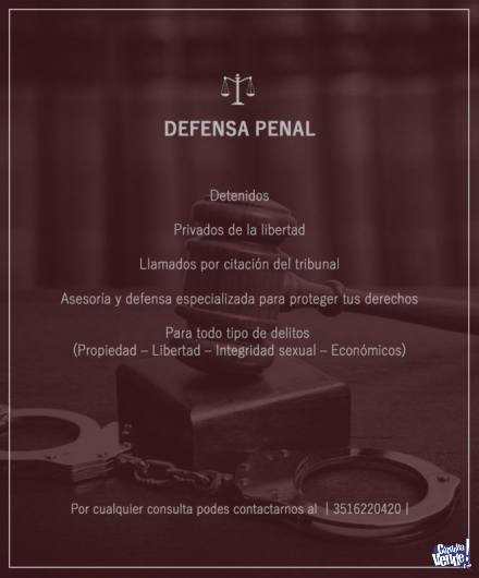 Defensa penal - Estudio Juridico/abogados en Argentina Vende