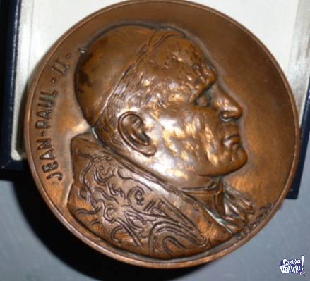 Medallón Conmemorativo De Juan Pablo II, Cobre Macizo Pesad