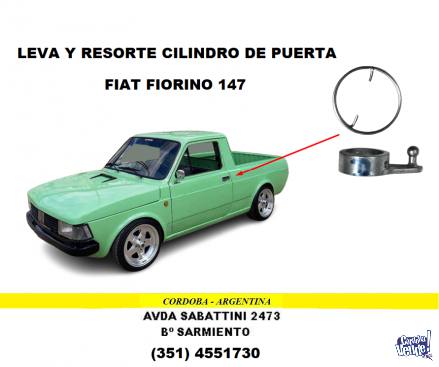 RESORTE Y LEVA DE CILINDRO DE PUERTAS FIAT FIORINO 147