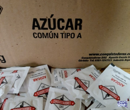 Azúcar común tipo A en sobres x 800 unidades S1100 en Argentina Vende