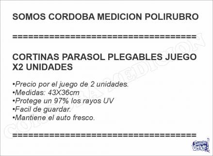CORTINAS PARASOL PLEGABLES JUEGO X2 UNIDADES