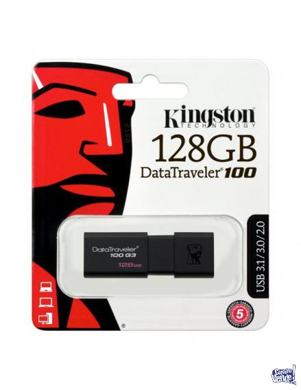 PENDRIVE KINGSTON 128GB DT100 G3 DATATRAVELER USB 3.0 NEGRO en Argentina Vende