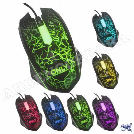 MOUSE GAMER OPTICO USB COLORES GAMING LEDS RGB CON CABLE