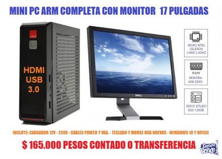 MINI PC COMPLETA CON MONITOR - WINDOWS 10 - HDMI - OFERTA!