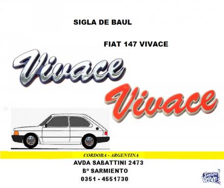 SIGLA DE BAUL FIAT 147 VIVACE