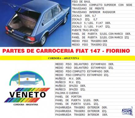 AUTOPARTES - CARROCERIA FIAT 147 - FIORINO