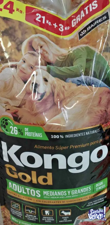 Kongo gold adulto x 21 kilos mas 3 kilos GRATIS!! $6900