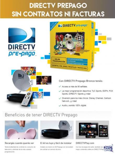 DirecTv Kit Prepago Antena 47Cm Fácil Instalación