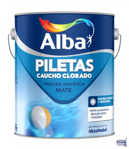 Pintura Piletas Alba Caucho Clorado Blanco 4lt- COLORMIX