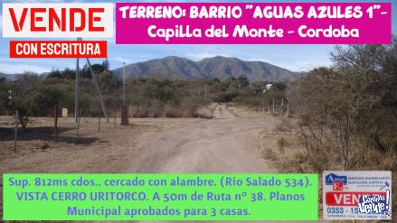 VENDO: TERRENO (812ms cdos) en Capilla del Monte - Córdoba