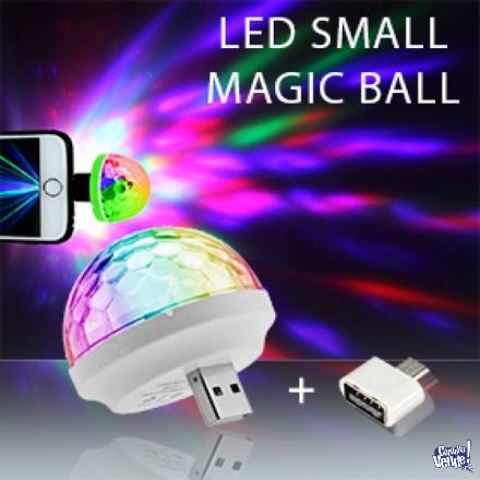 Mini Bola Magica Luz Led Rgb Usb Celular Micro Usb Fiesta !!