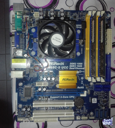 Mother Asrock N68-S + micro Sempron 2.80 ghz +  (4gb) memoria DDR3 10600 mhz marca hynix.