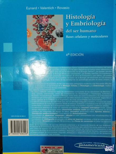Histologia y embriologia del ser humano. Eynard. 4º edicion