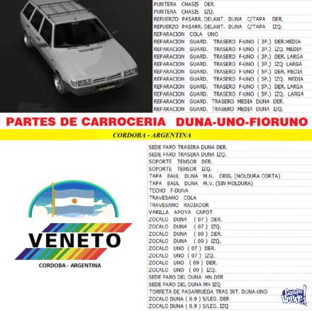 AUTOPARTES - CARROCERIA FIAT UNO - DUNA - FIORINO en Argentina Vende