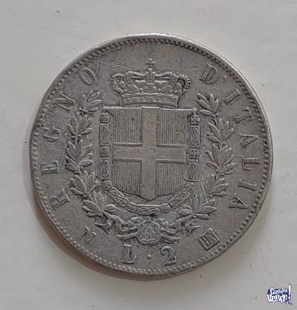 Moneda antigua italiana de plata 835  - 1863