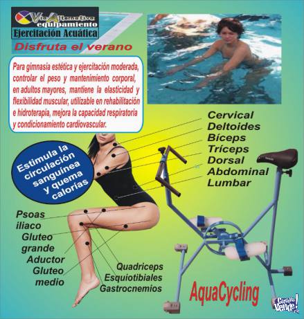 Bicicleta fija subacuática p/aquacycle, 3 edad, rehabilitar