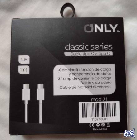 Cable Tipo C a Tipo C 3.1 Amp Marca Only