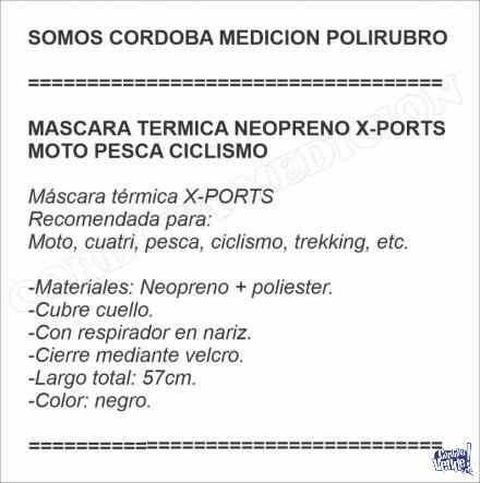 MASCARA TERMICA NEOPRENO X-PORTS MOTO PESCA CICLISMO