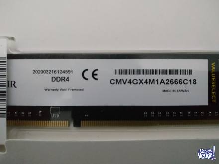 Memoria Ram 4GB Ddr4 2666 Corsair Cmv4gx4m1a2666c18