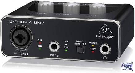 placa de sonido profesional behringer grabación um2 usb