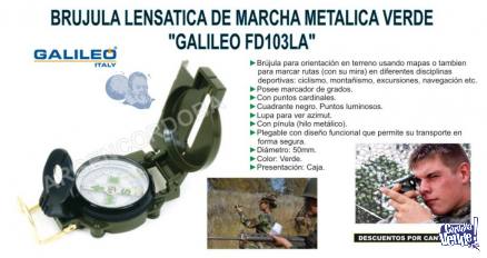 BRUJULA LENSATICA DE MARCHA METALICA VERDE GALILEO FD103LA