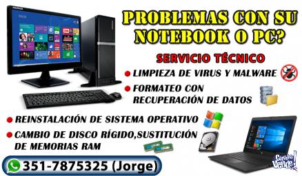 SERVICIO NOTEBOOK PC en Argentina Vende