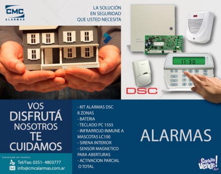 Kit de Alarma DSC en comodato para casas y comercios