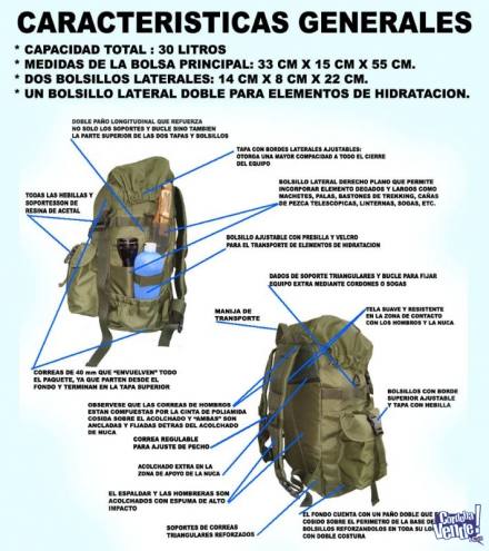 Mochila Militar De Uso Tactico- 30 L- Trekking- Camping