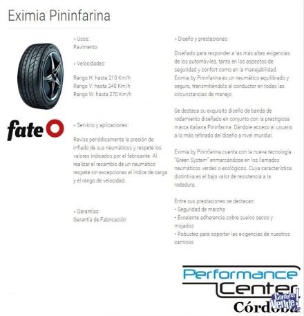 Neumático Fate 225/40 R18 Eximia Pininfarina
